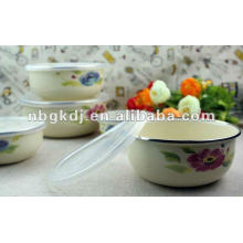 enamel mixing bowl sets with PP lid